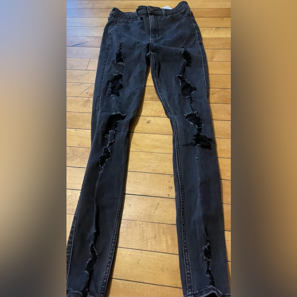 Black Hollister Ripped Jeans